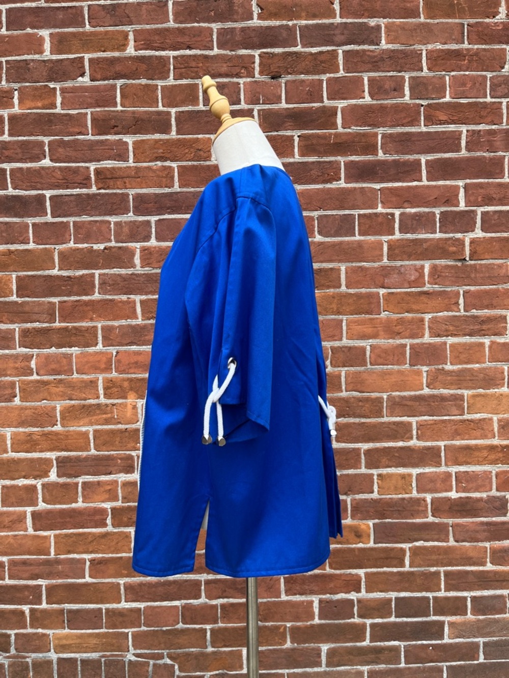 Vintage '80s Courreges Paris Nautical Royal Blue Double-Breasted Sailor Jacket - Picture 2 of 5